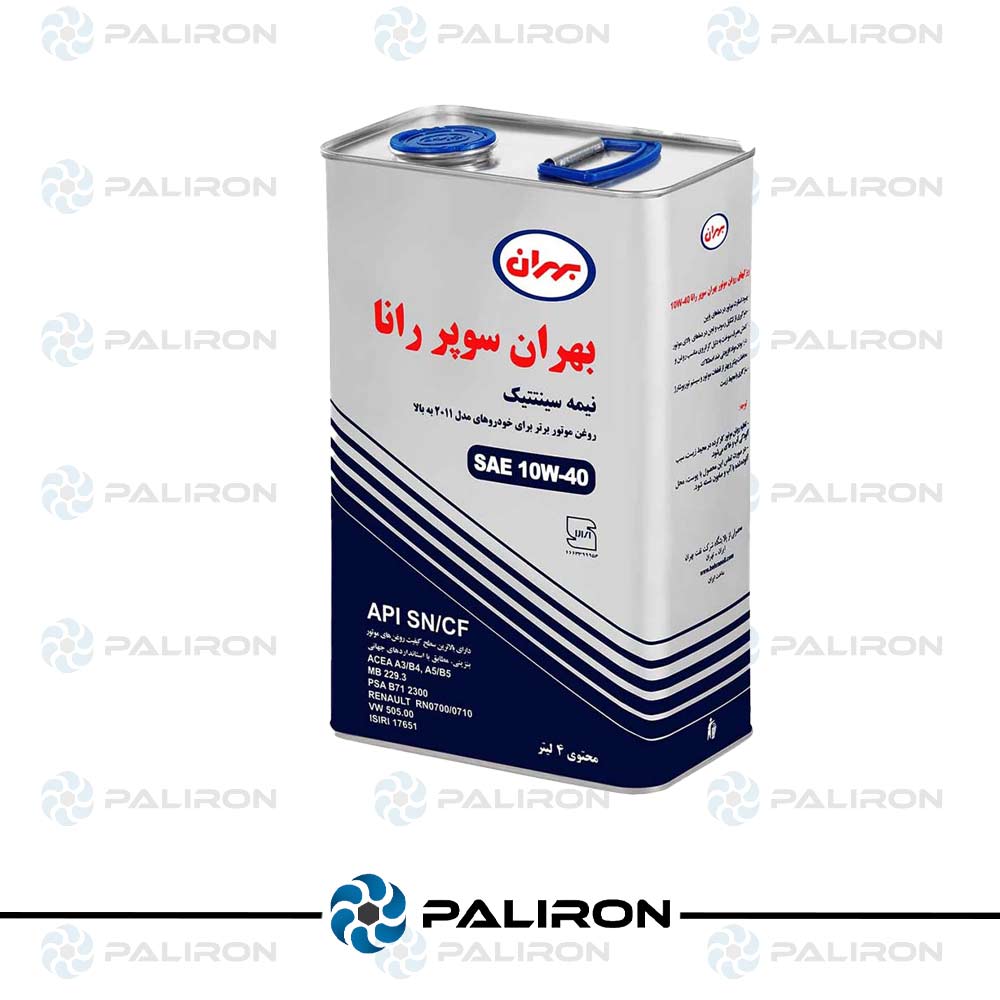 روغن-موتور-بنزینی-بهران-مدل-سوپر-رانا-10W40-SN-4L-نیمه-سینتتیک روغن موتور بنزینی بهران مدل سوپر رانا 10W40 SN 4L نیمه سینتتیک - تصویر 1